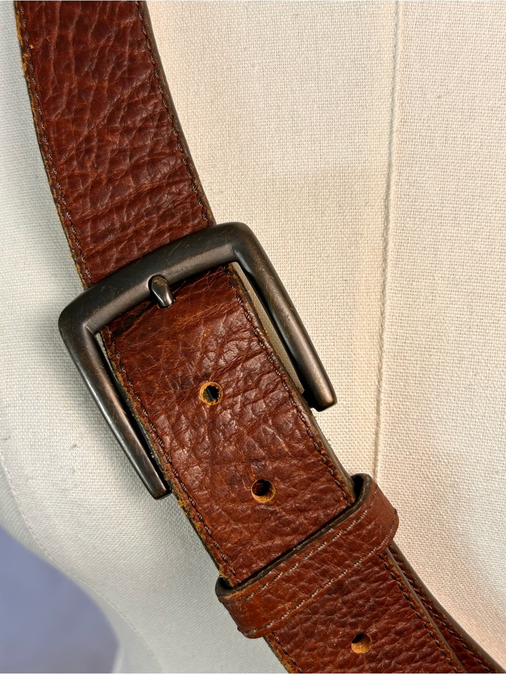 Red Wing Shoes Bison Leather Men’s Brown Belt Made in USA Heavy Duty Workwear